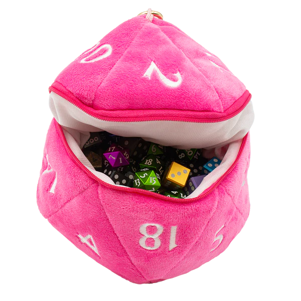 D20 Plush Dice Bag - Pink